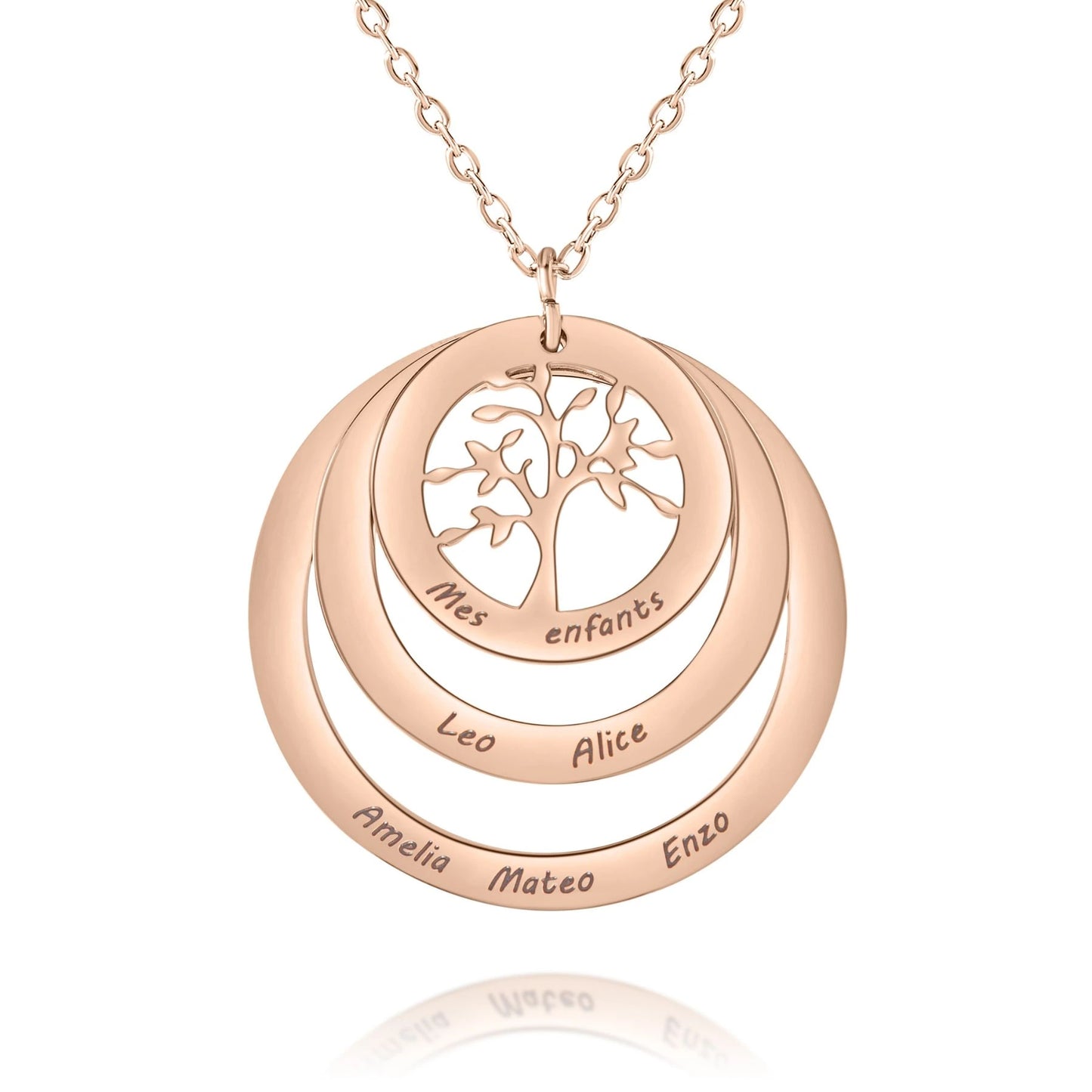 Collier Cercle Arbre de Famille Personnalisé