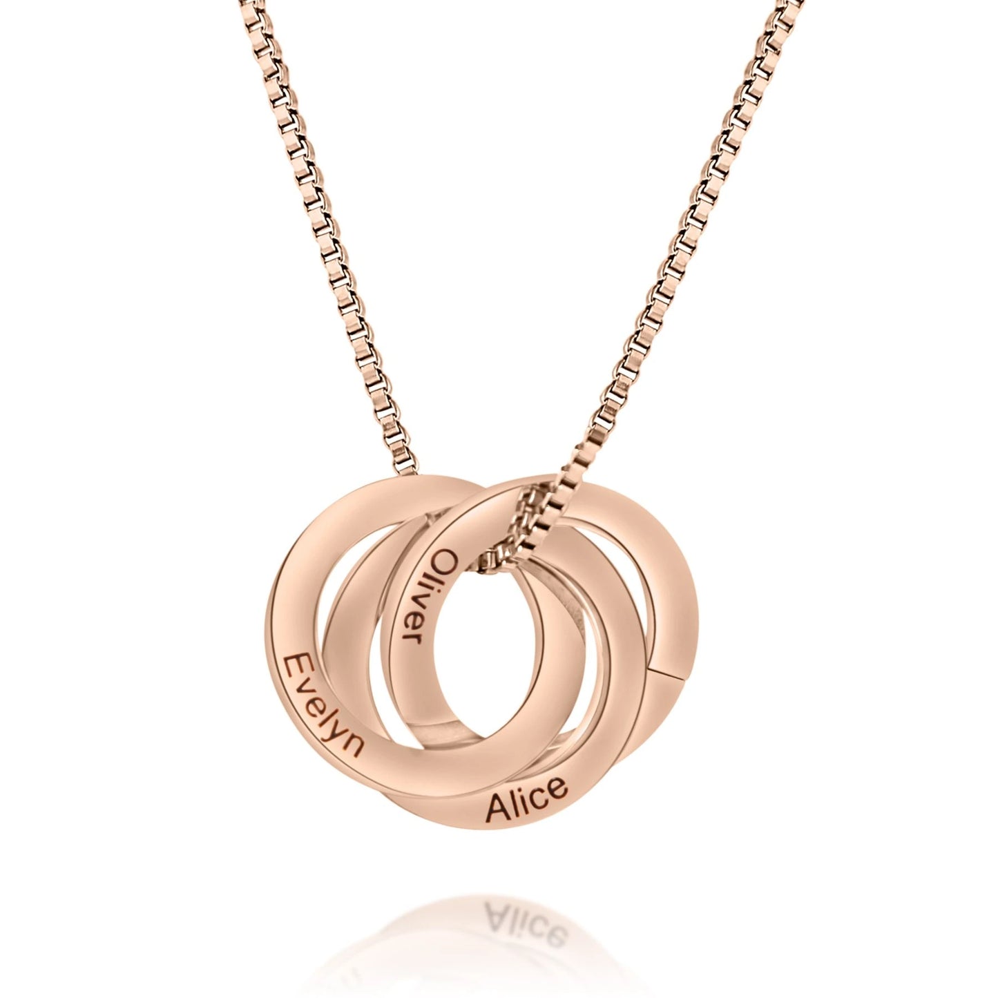 Collier Personnalisé Anneaux entrelacés