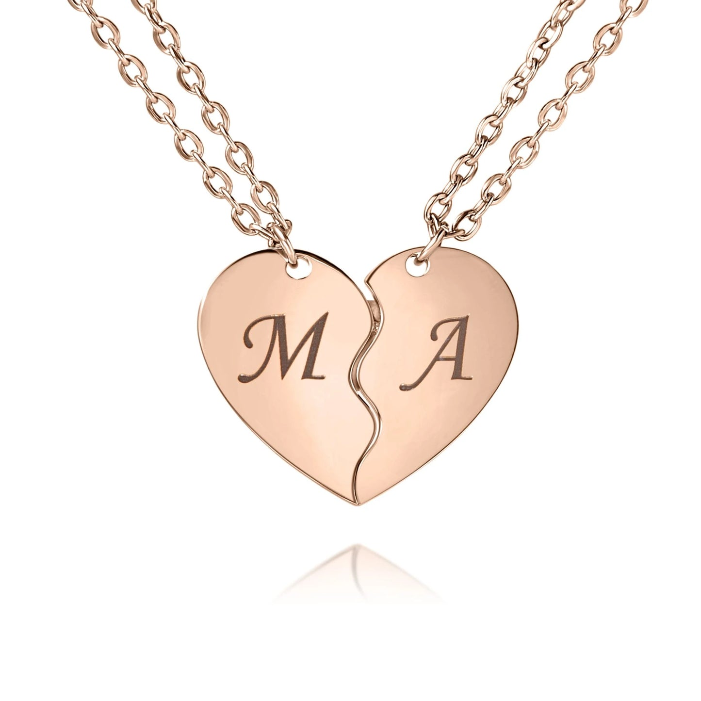 Gesplitste Hart Ketting Gepersonaliseerd