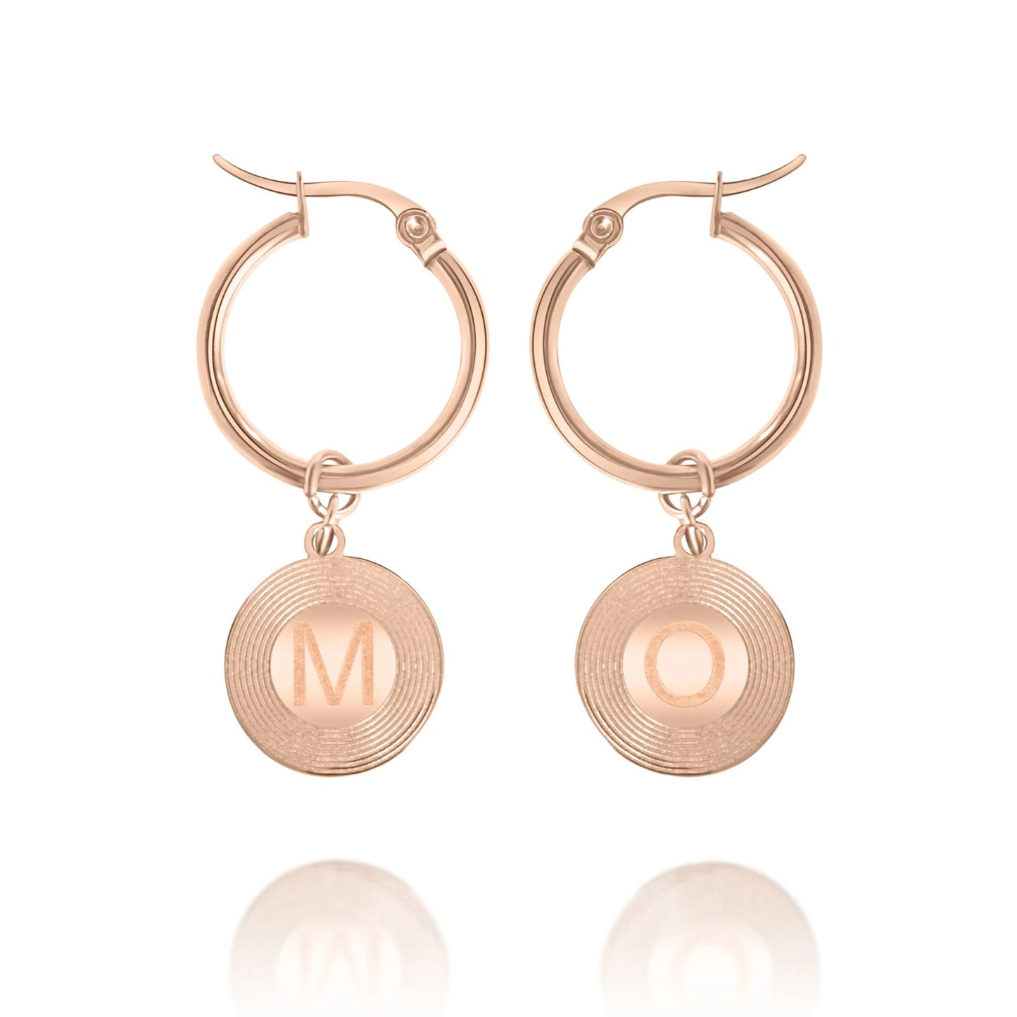 Boucles d'Oreilles Sunburst Initiales Personnalisées