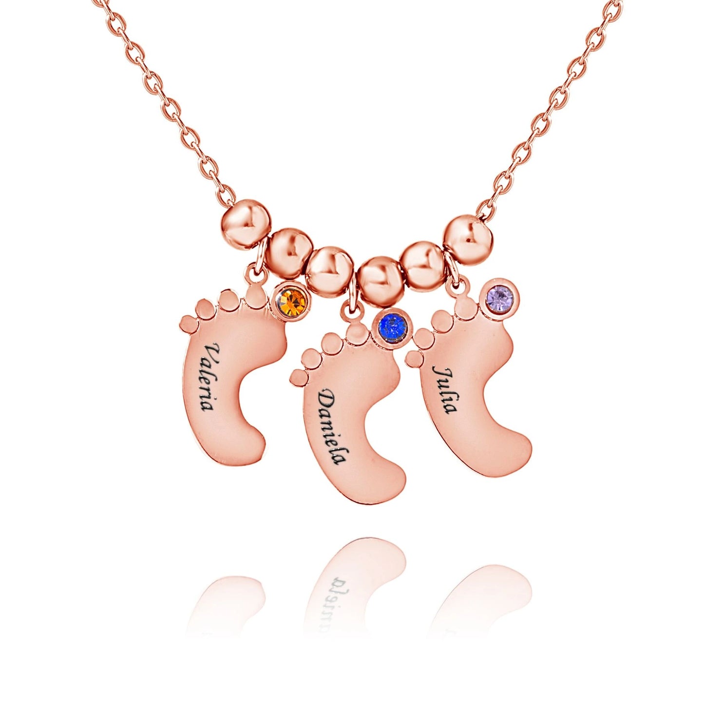 Collier Pendentif Pieds de bébé Personnalisables