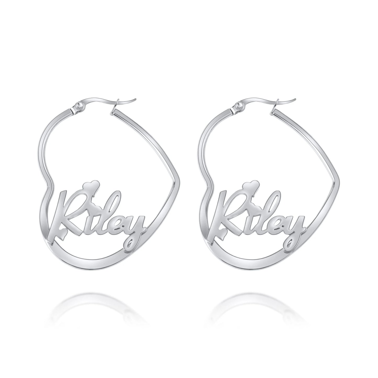 Boucles d'oreilles Créoles Coeurs Personnalisés