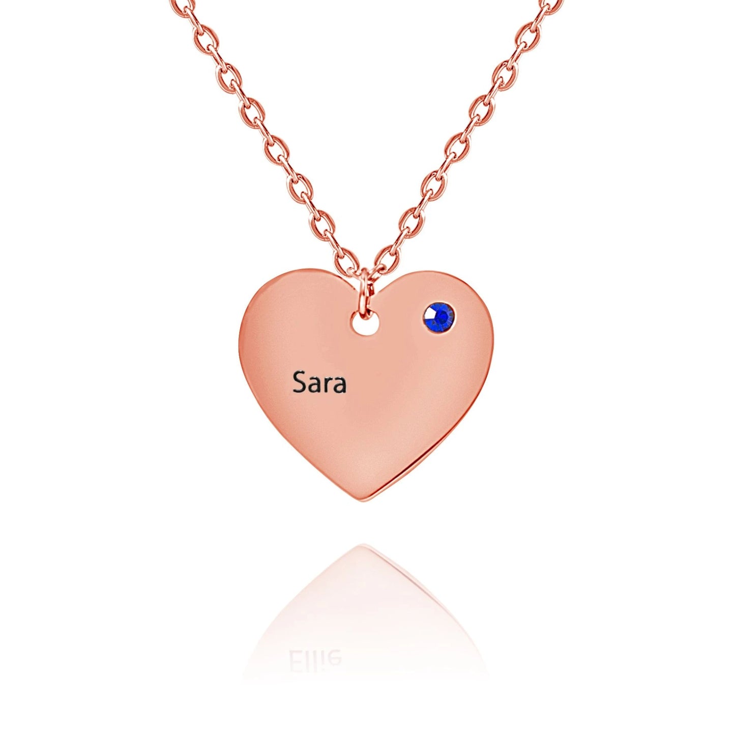 Pendentif Coeur Personnalisé avec Pierre de Naissance