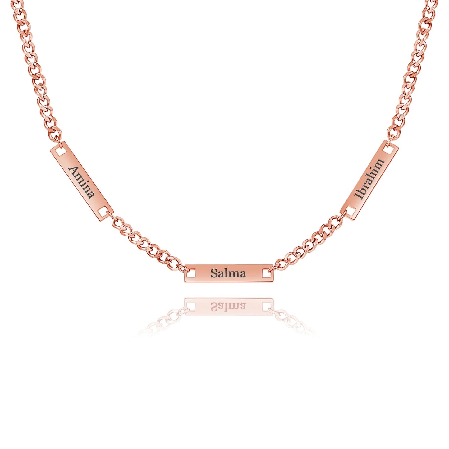 Collier Personnalisé Plusieurs Prénoms sur Plaque