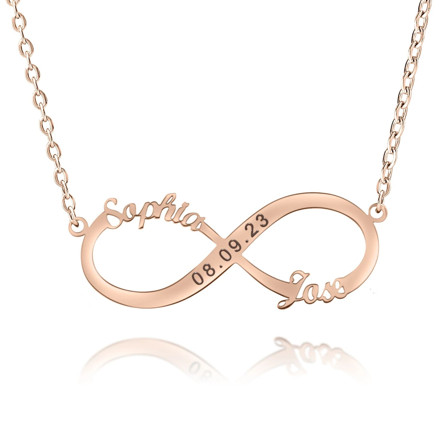 Collier Infini Personnalisé avec 3 Inscriptions