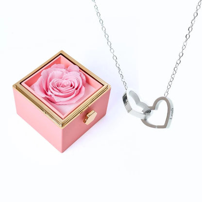 Coffret Rose Éternelle & Collier Personnalisé