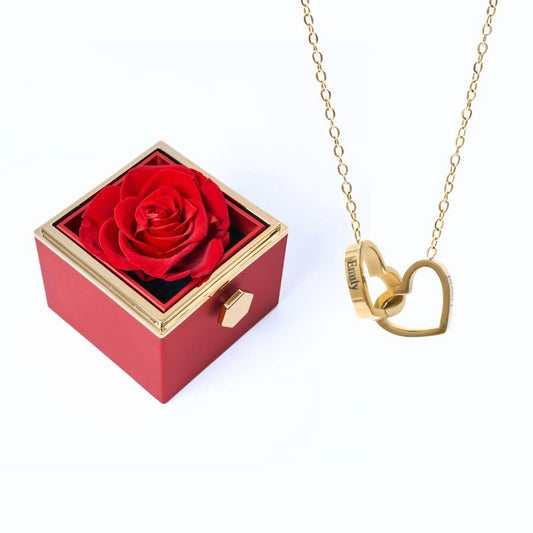 Eternal Rose Box & Personalized Necklace