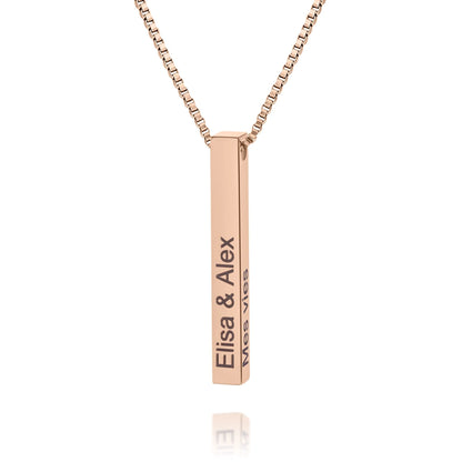 Collier Personnalisé Barre 3D