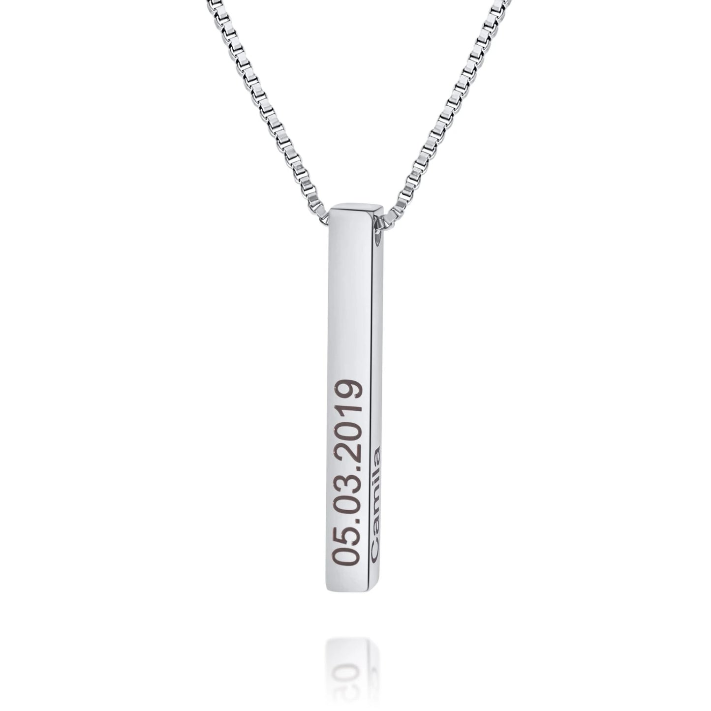 Collier Personnalisé Barre 3D