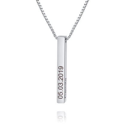 Collier Personnalisé Barre 3D