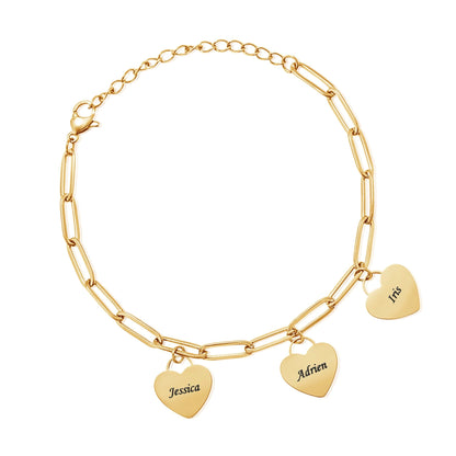 Bracelet Personnalisé à Cœurs Multiples