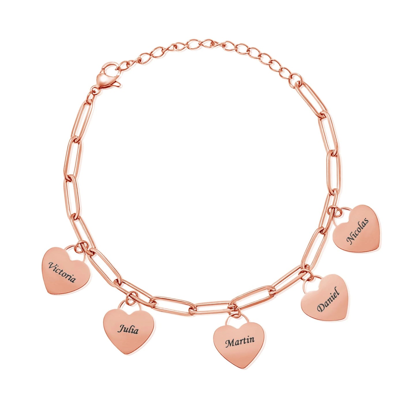 Bracelet Personnalisé à Cœurs Multiples