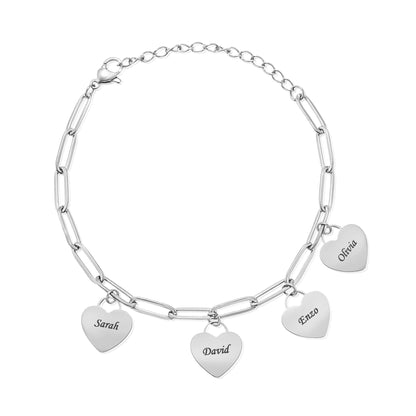 Bracelet Personnalisé à Cœurs Multiples
