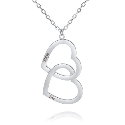 Collier Double Coeur Personnalisé Deux Prénoms