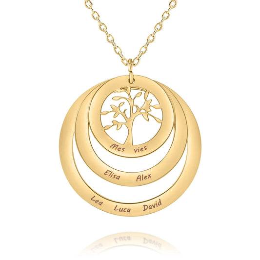 Collar Árbol Genealógico Circular Personalizado