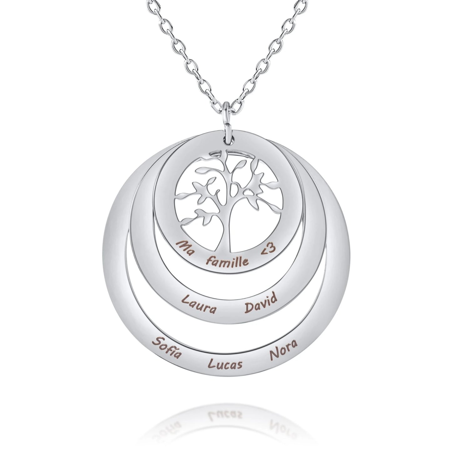 Collier Cercle Arbre de Famille Personnalisé