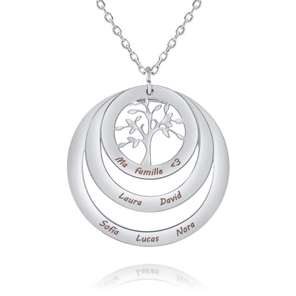 Collier Cercle Arbre de Famille Personnalisé