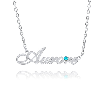 Collier Personnalisé Prénom Avec Pierre De Naissance