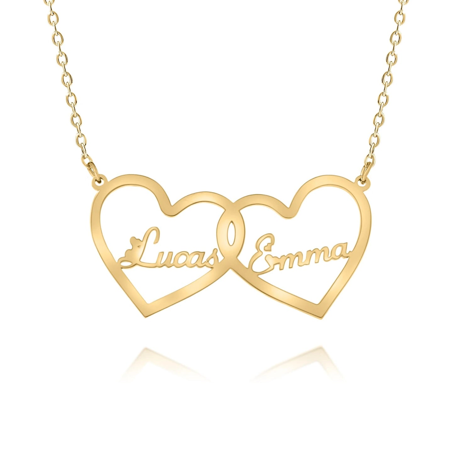 Collier Double Coeur Personnalisé