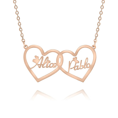 Collier Double Coeur Personnalisé