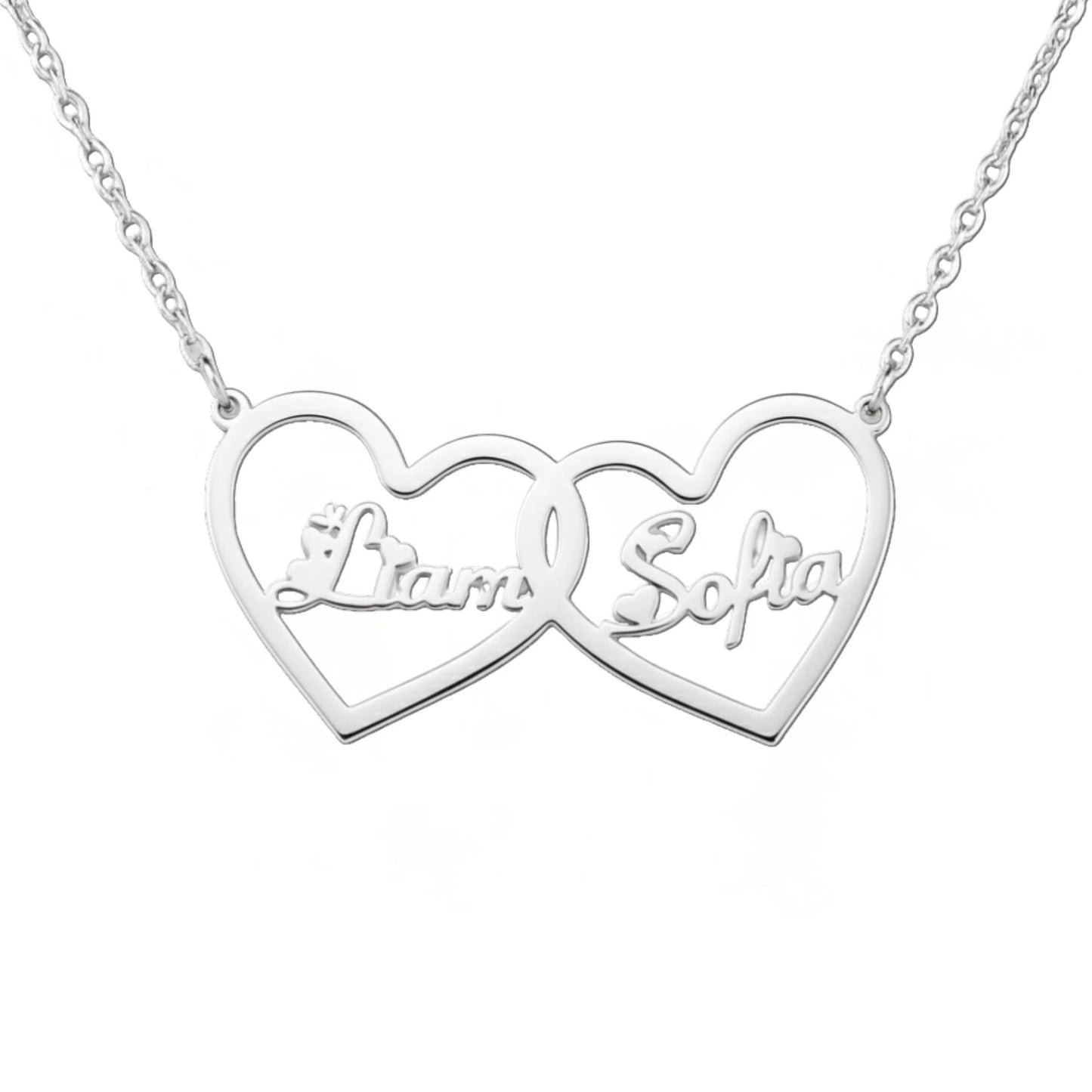 Collier Double Coeur Personnalisé