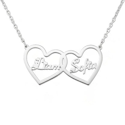 Collier Double Coeur Personnalisé
