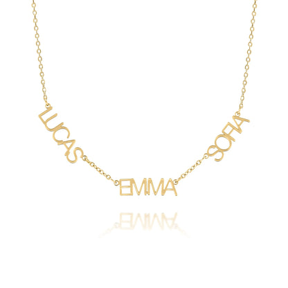 Collier Majuscule Multi-Prénoms Personnalisé