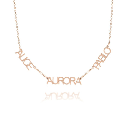 Collier Majuscule Multi-Prénoms Personnalisé