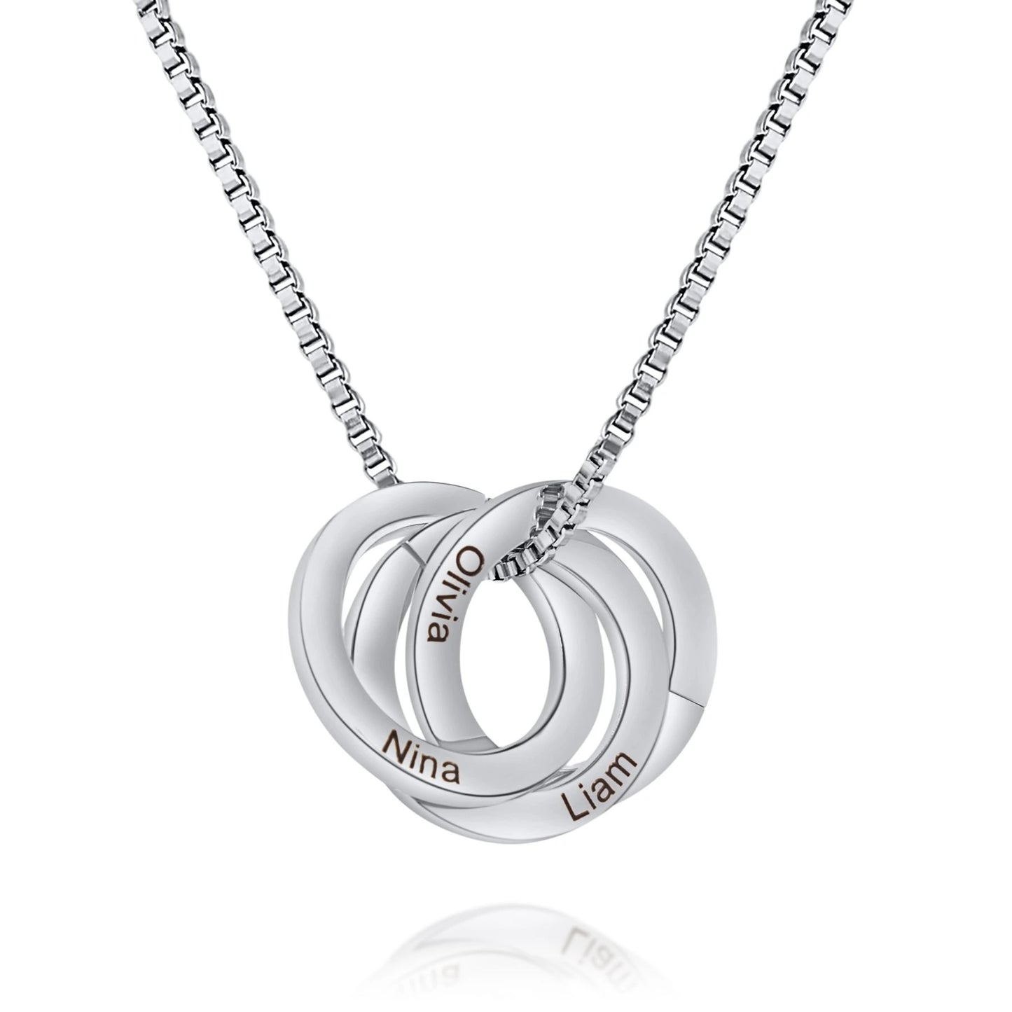 Collier Personnalisé Anneaux entrelacés