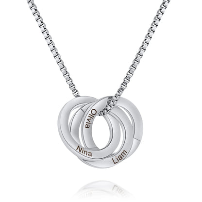 Collier Personnalisé Anneaux entrelacés