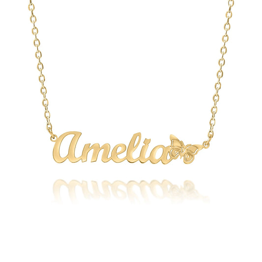 Collier Prénom Personnalisé avec Papillon