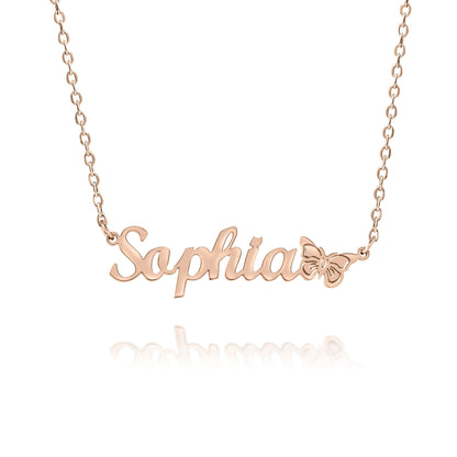 Collier Prénom Personnalisé avec Papillon