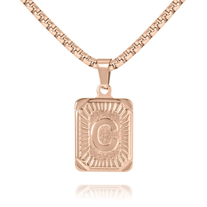 Pendentif Collier Carré Initiale