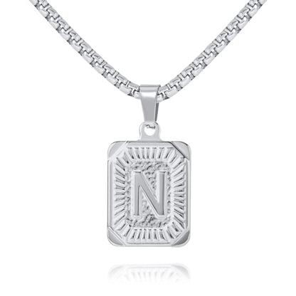 Pendentif Collier Carré Initiale