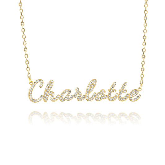 Collar con Nombre y Brillantes de Estrás