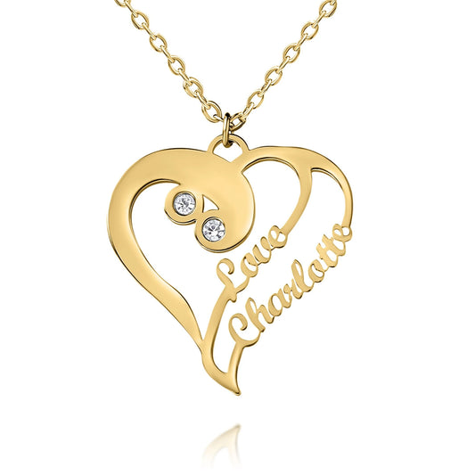 Collar Doble Corazón Personalizado