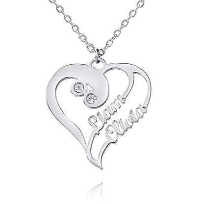 Collier Coeur Double Personnalisé