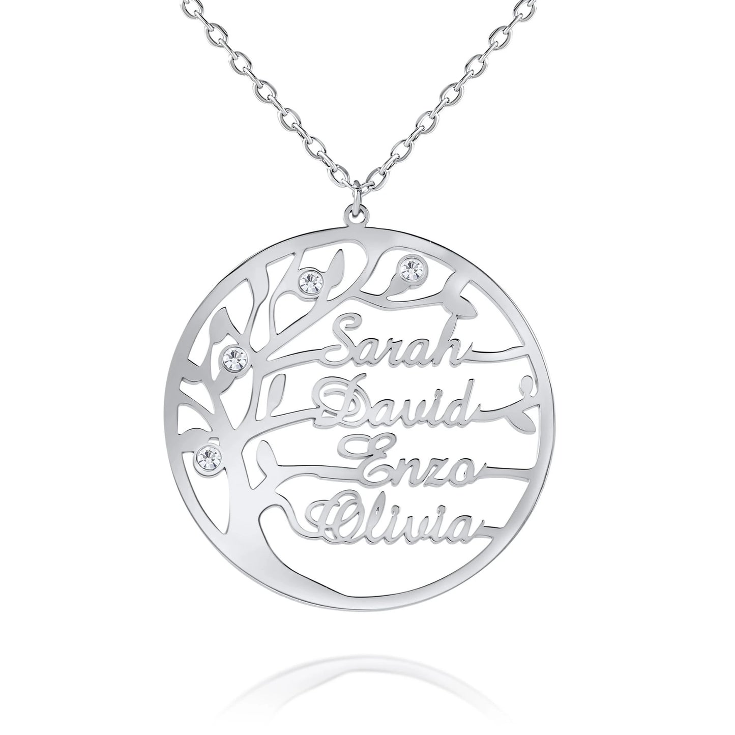 Collier Prénom Arbre Généalogique et Perles