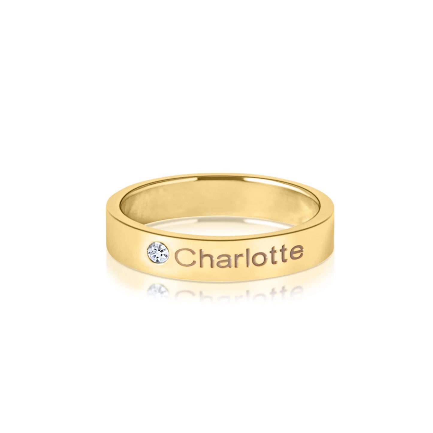 Naam Ring met Geboortesteen & Diamant