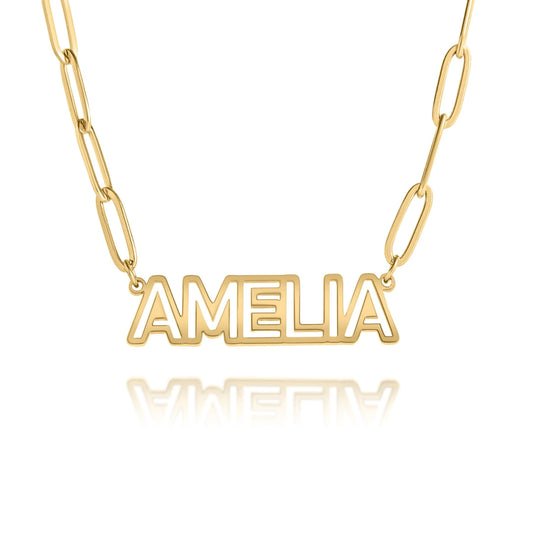 Collier Prénom Majuscules Ajourées