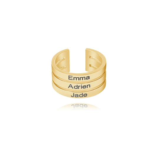 Anillo Personalizado con Tres Nombres
