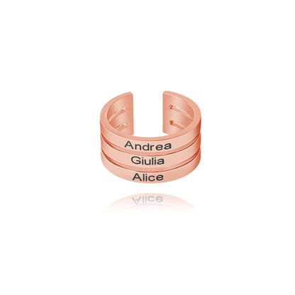 Gepersonaliseerde Ring met Drie Namen