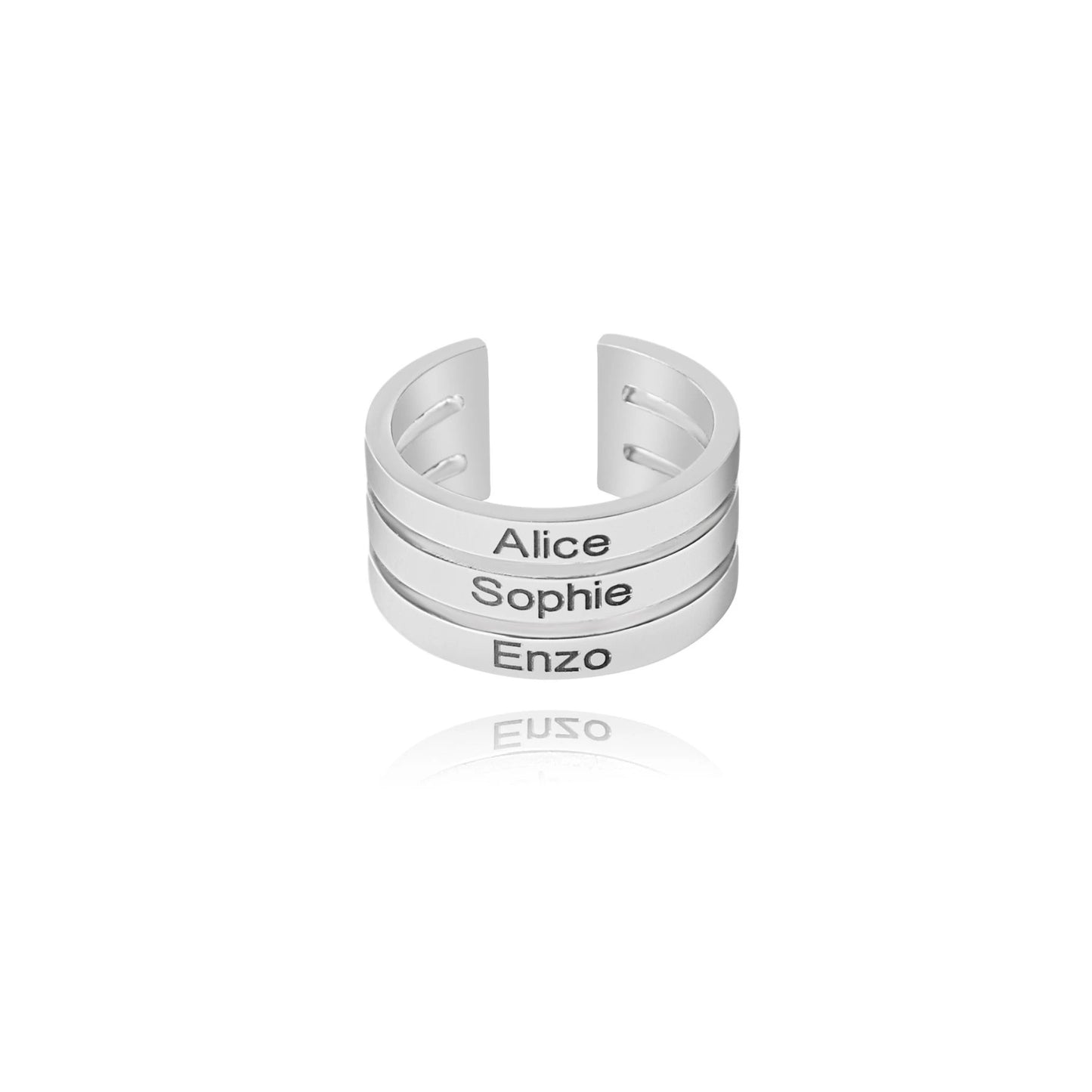 Gepersonaliseerde Ring met Drie Namen