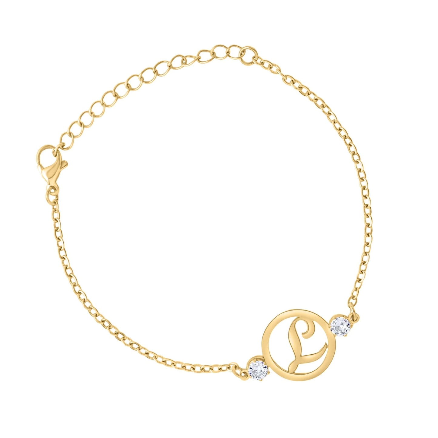 Bracelet personnalisé avec Initiale et Pierre