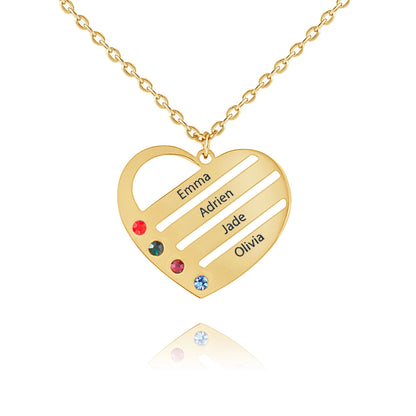 Collier Coeur Personnalisé avec Pierre de Naissance