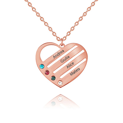 Collier Coeur Personnalisé avec Pierre de Naissance