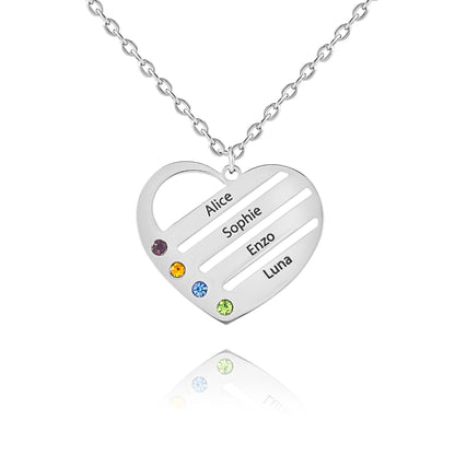 Collier Coeur Personnalisé avec Pierre de Naissance