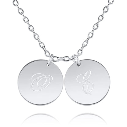 Pendentif Disques Personnalisés Initiales Gravées