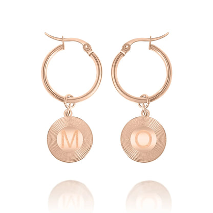 Boucles d'Oreilles Sunburst Initiales Personnalisées