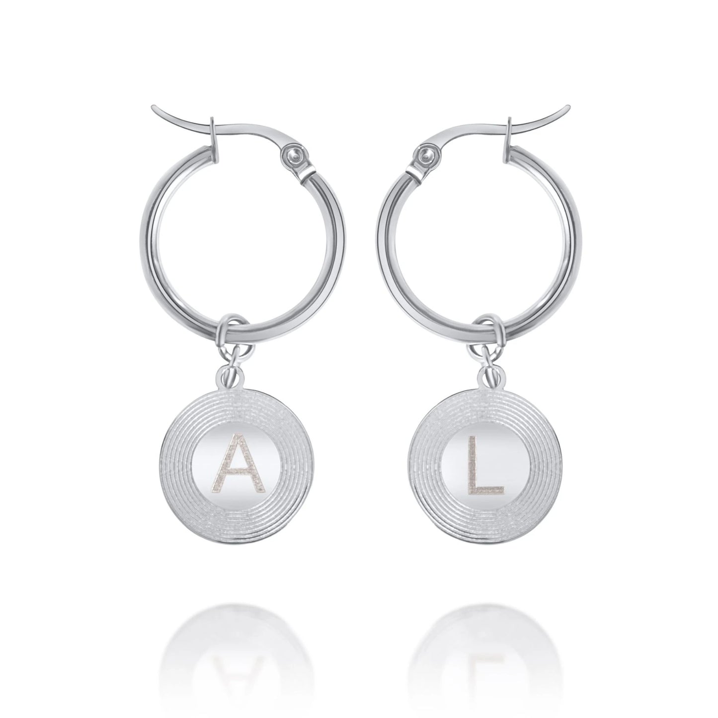 Boucles d'Oreilles Sunburst Initiales Personnalisées